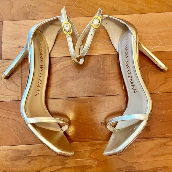 Size 5AA Stuart Weitzman Nudist Curve 100 Strap Sandal - Picture 2 of 8